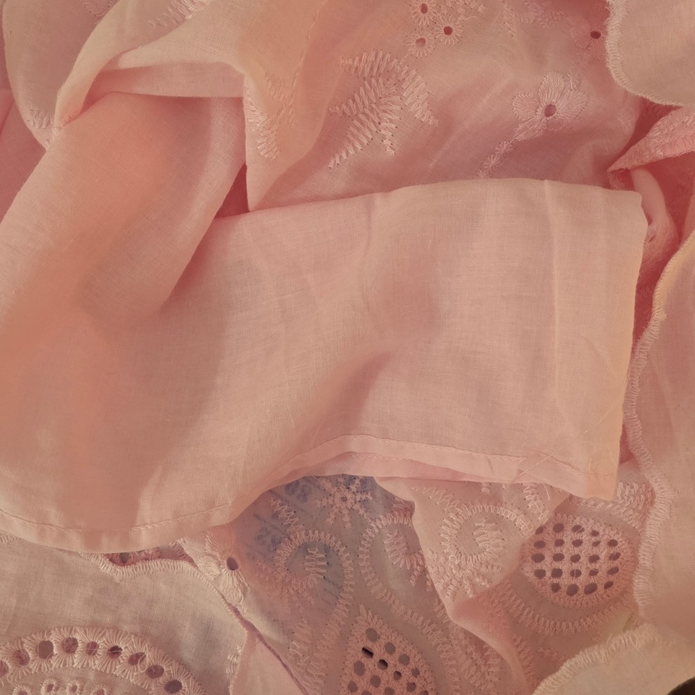 NWT Roaman's Pink Cotton Eyelet Lace Dress Womens 22W Boho Embroidered Cottageco - Picture 7 of 13
